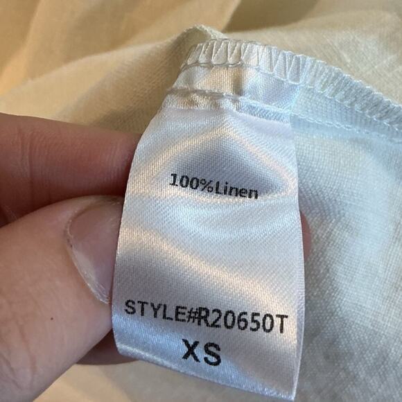 Tuckernuck Annie Dress Smocked Mini Linen Size XS White Wedding Bachelorette - Picture 9 of 10